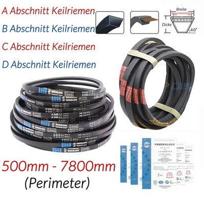 Klassischer Keilriemen Profil A/B/C/D, Metrisch 500 7500mm Breite 13/17/22/32mm