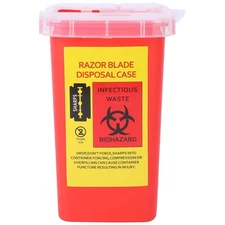 1PC Razor Disposal Container Portable Plastic Case for 15.4x9.5cm, Red 