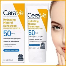 CeraVe Hydrating 100% Mineral Sunscreen SPF50 Mineral 75 ml Skin Care UK