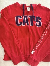 PINK Victoria's Secret Wildcats Full Zip Hoodie Red S Fleece Logo Pockets