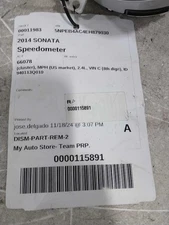 Speedometer Cluster MPH US Market VIN C 8th Digit Fits 14 SONATA 388426