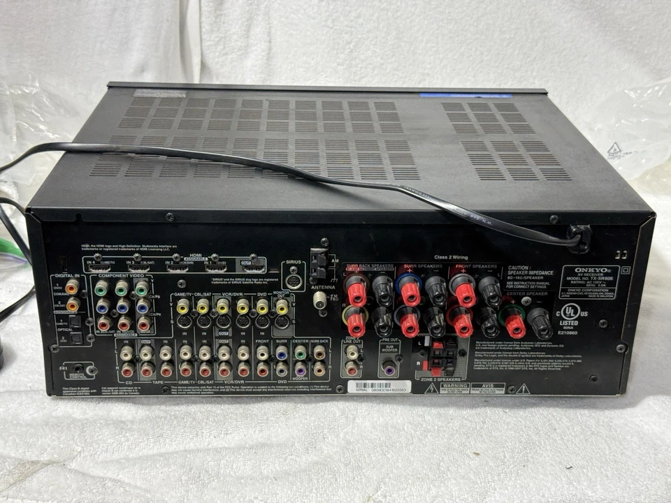 Onkyo TX-SR606 HDMI 7.1 Channel AV Stereo Receiver  * No Remote * - Image 3 of 4