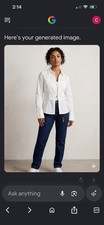 Moschino Women’s White Solid Woven Collared Long Sleeve Button-Front Shirt