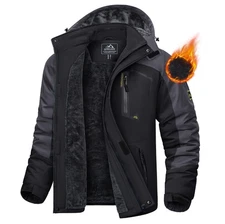 Men's Waterproof Ski Jacket Winter Warm Jackets Snow Thermal Fleece Work Coat US