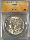 1887 Morgan Silver Dollar certified ANACS MS-62  Great Luster