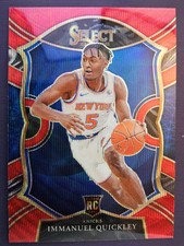 2020-21 Panini Select #85 Immanuel Quickley Red Wave Prizm Rookie Card. rookie card picture