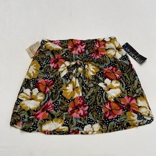 Vintage 90s My Michelle Mini Skirt Sz 11 Bow Accent Tropical Floral Polka Dot