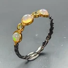 Fine jewelry ring Natural Opal Ring 925 Sterling Silver Size 8 /R473893