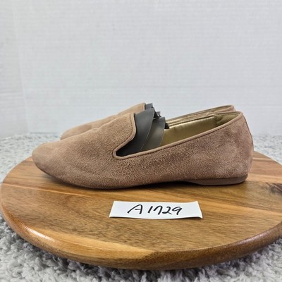 Birdies Womens 7 The Starling Latte Suede Leather Casual Daily Slip Flat Loafer