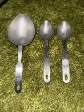 NORPRO 18/10 Stainless Commercial Measuring Scoops Spoons 1/8 +  1/4 + 1 Cup