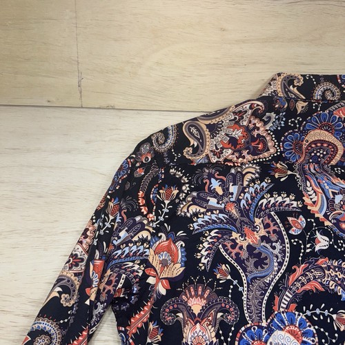 Consequence Shirt Mens Medium Black Dragon Paisley Long Sleeve Button Up Stretch - Picture 19 of 22