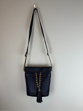 Bally Blue Quilted Crossbody with Gold Chain ...