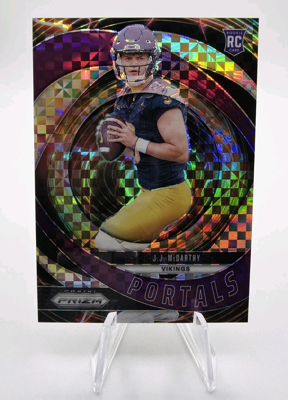 2024 Prizm - JJ McCarthy (RC) - Portals Purple Power /49 - Minnesota Vikings