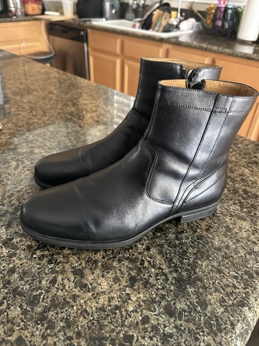 Florsheim Comfortech W/ortholite Side Zipper Black Leather Boots Sz 10.5 EEE - Picture 4 of 10