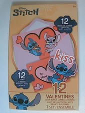 Disney Lilo  Stitch 12 pc Jumbo Valentines Stickers
