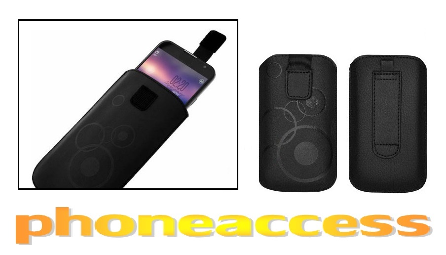 Housse Universelle En Cuir Noir Horizontale Pour Nokia 1208, 1209, 1280, 1600 - Neuf