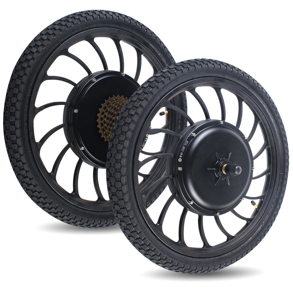 1KW 20" Electric Bicycle Hub Motor Front/Rear Wheel E-bike Conversion Kit w/Tire - Image 4 of 4