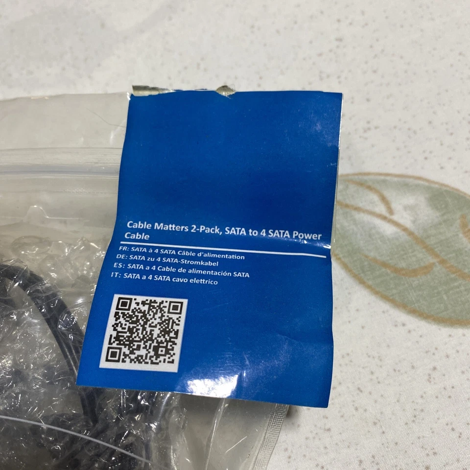 2-Pack 15 Pin SATA to 4 SATA Power Splitter Cable - 18 Inches - Image 2 of 4