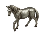 Formano Pferd Deko Figur Antik-Silber Kunststein Tierfigur