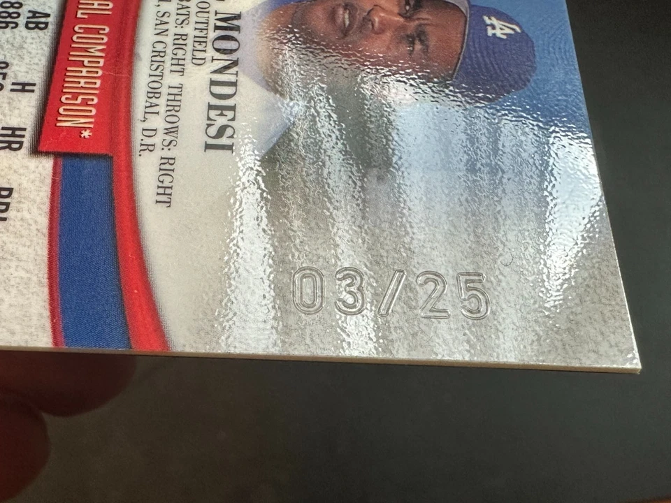 Raul Mondesi 1999 Topps Gold Label Red Label Class 3 Card #61 Serial /25 Dodgers - Image 2 of 3