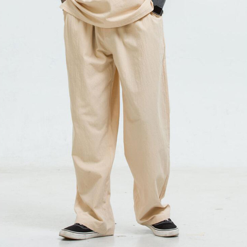 Mens Linen Loose Straight Leg Pants Oversized Drawstring Mens Linen Loose Straight Leg Pants Oversized Drawstring