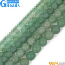 Natural Aventurine Jade Chakra Matt Stone Beads For Jewelry Making 15" String