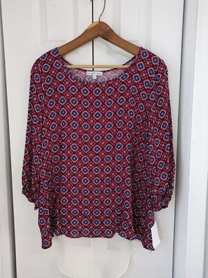 Moa Moa NWT Women's Size Small Blouse Red