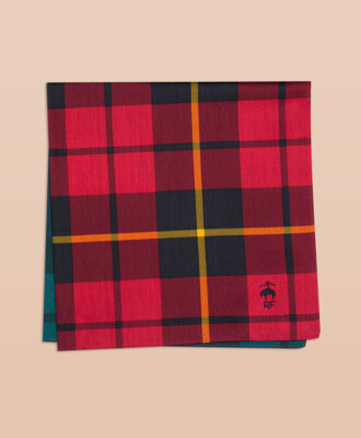 Brooks Brothers Red Fleece Cotton 2 Panel Prad Print Handkerchief JAPAN