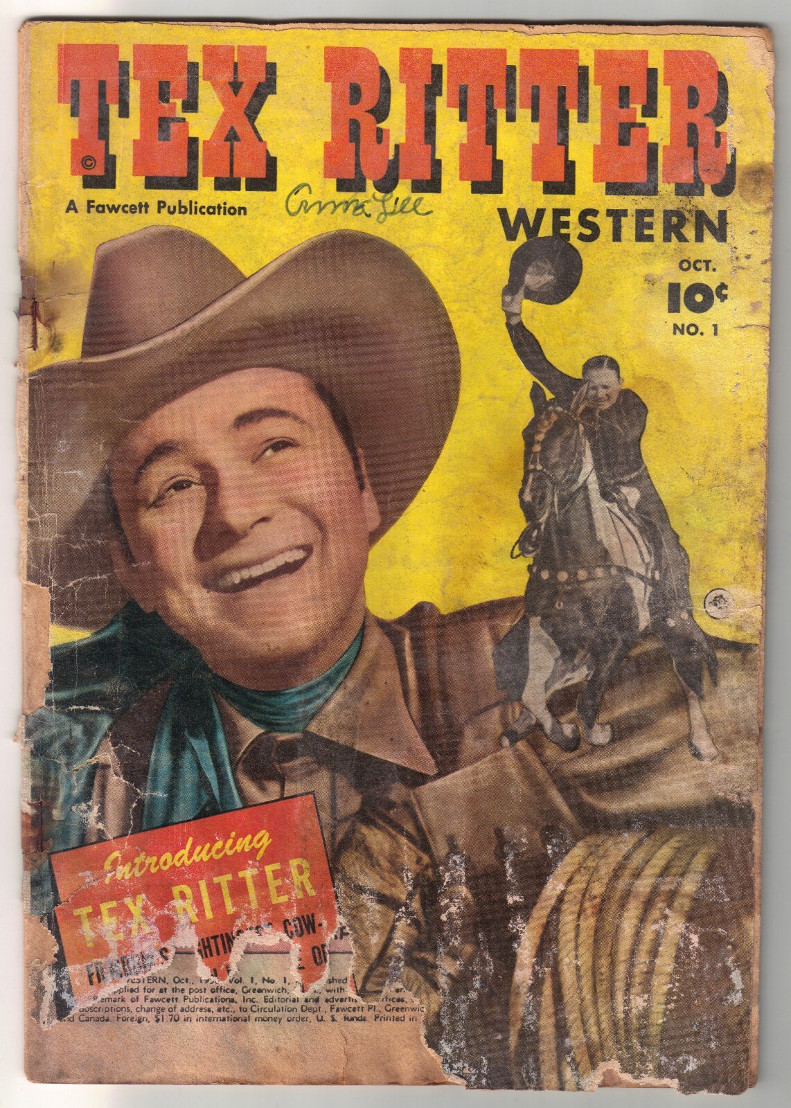 Tex Ritter Western Lot of 7 (1,2,4,7,16,18,33) Lower Grade Golden Age Fawcett