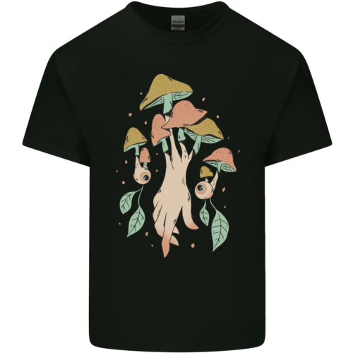 Trippy Magic Mushrooms With Eyes Mens Cotton T-Shirt Tee Top - Afbeelding 1 van 104