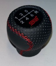 Gear Shift Knob For Subaru Impreza Wrx Sti Brz 6 Speed Black With Red Stitches