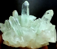 521g Himalayan Phantom 'Green Ghost' Lemuria QUARTZ Crystal Point&Pyramid R291