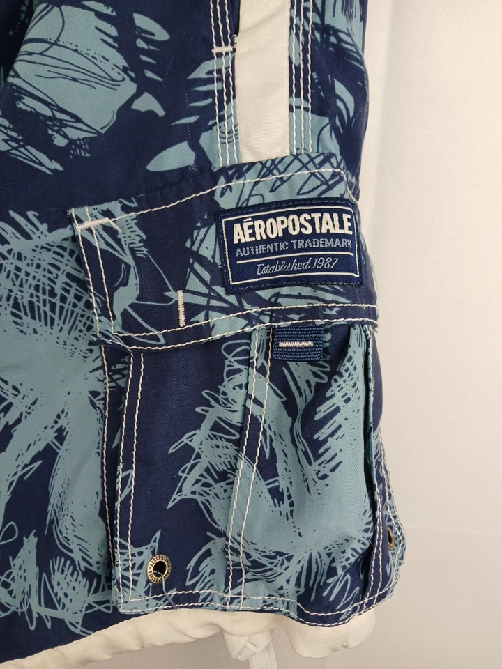 Pantalones Cortos Aeropostale Para Hombres Aero Surf Tabla Bañador Estampado Hawaiano Talla X Pequeño  Foto 4 de 4