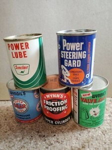 Vintage Original Mini Auto Additive Cans NEW! MAN CAVE RAT ROD 5 CANS 4oz
