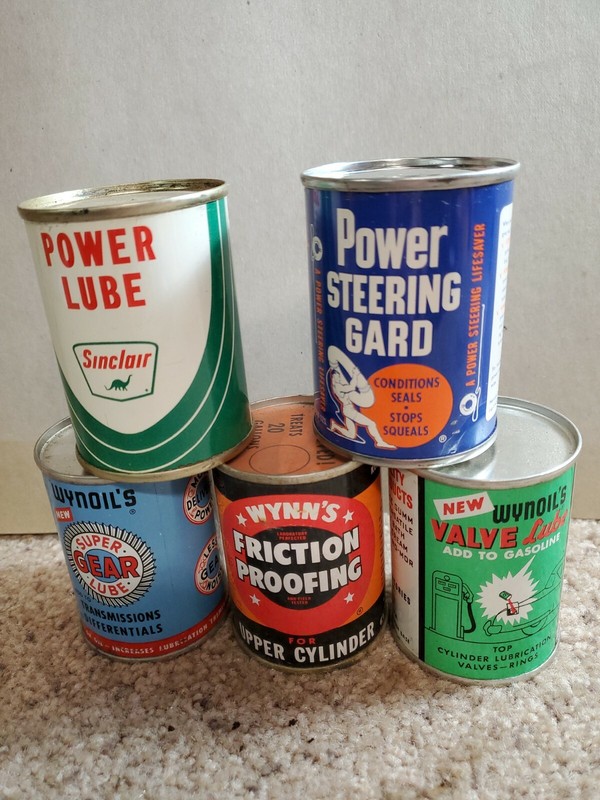 Vintage Original Mini Auto Additive Cans NEW! MAN CAVE RAT ROD 5 CANS 4oz