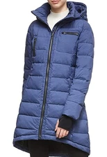 Orolay Women's Full Zip Hooded Puffer Down Coat Jacket Blue Size Large