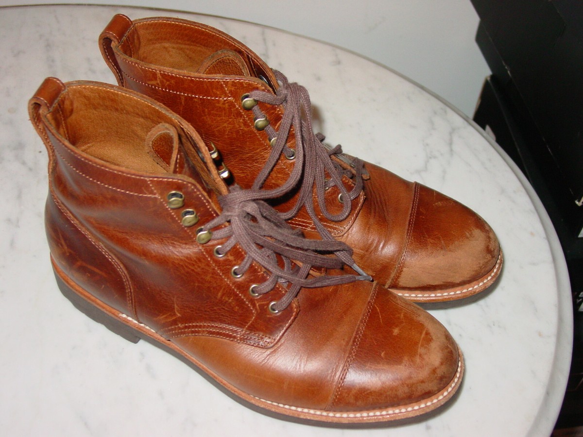 Mens JCrew Kenton F4446 Burnished Tabacco Leather Cap Toe 