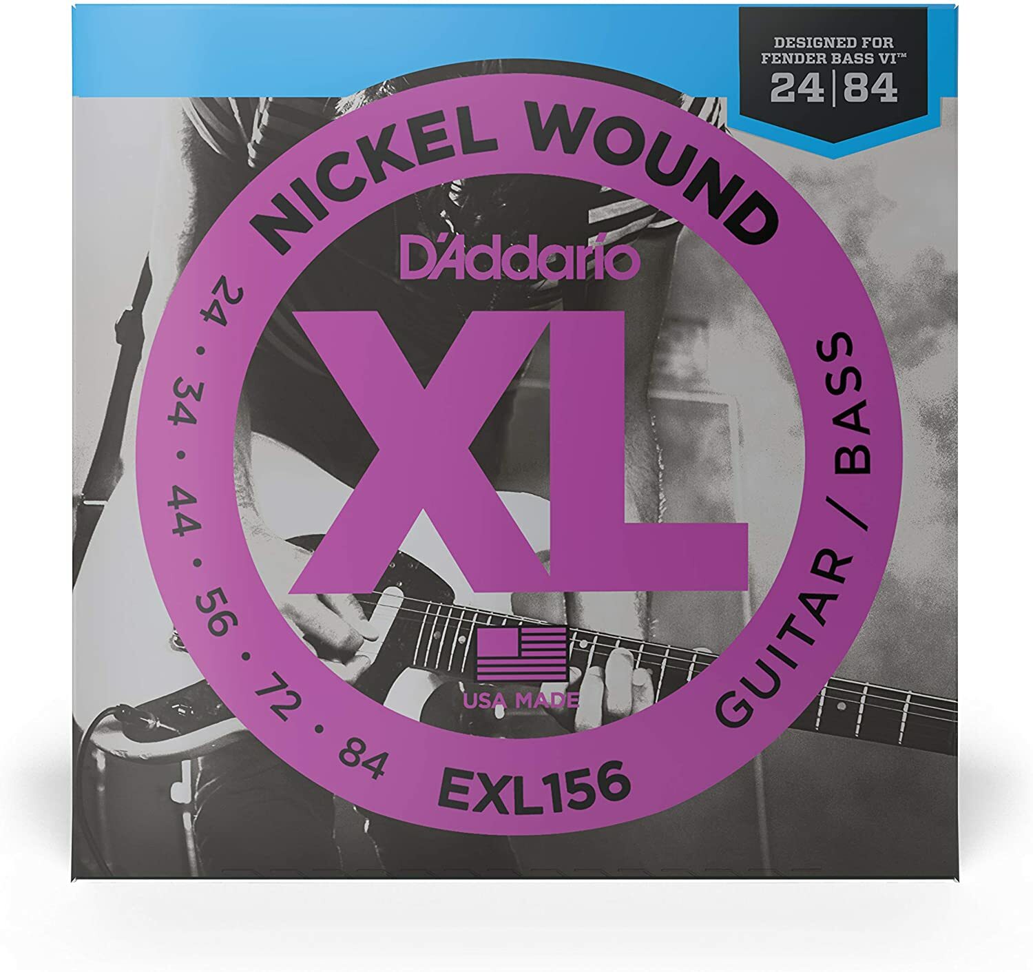 D'Addario EXL156 Nickel Fender Bass VI String
