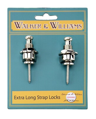 Walker & Williams XSL Extra Long Deep Barrel Chrome Strap Locks For Thick Straps