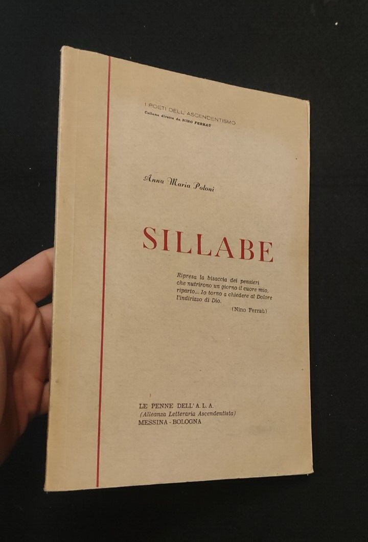 AUTOGRAFO ANNA MARIA POLONI SILLABE POESIA POESIE ASCENDENTISMO