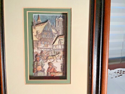 Anton Pieck 3D Framed Art Early 19th Century Street/Market Scene