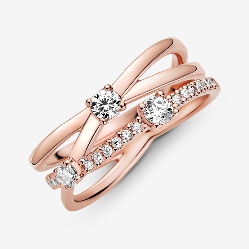 Pandora Rose Sparkling Triple Band Ring - 189400C01-52 - New without ...