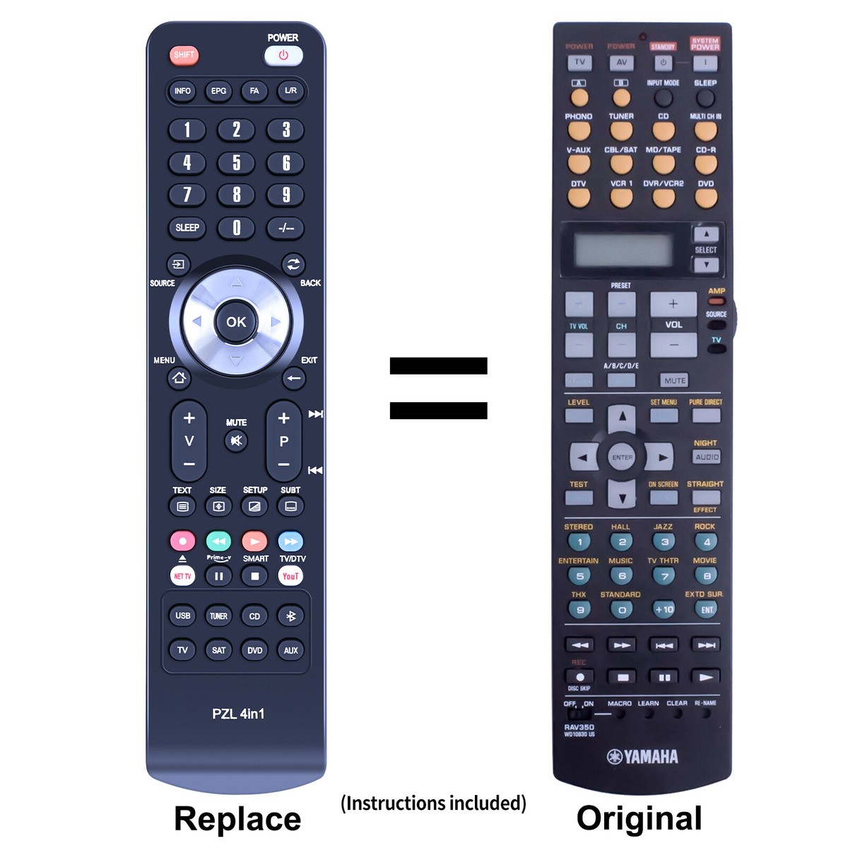 Yamaha Remote Control Programming New RAX25 WV50040 Replaced Remote