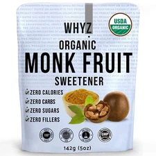 WHYZ Organic Monk Fruit Extract 5 oz USDA Organic Keto & Paleo Friendly 454 Uses
