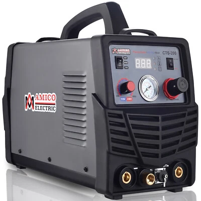AMICO ELECTRIC CTS-200B, 3-IN-1 Combo Machine, 50A Plasma Cutter & 200A HF-TIG/Stick Arc Welder