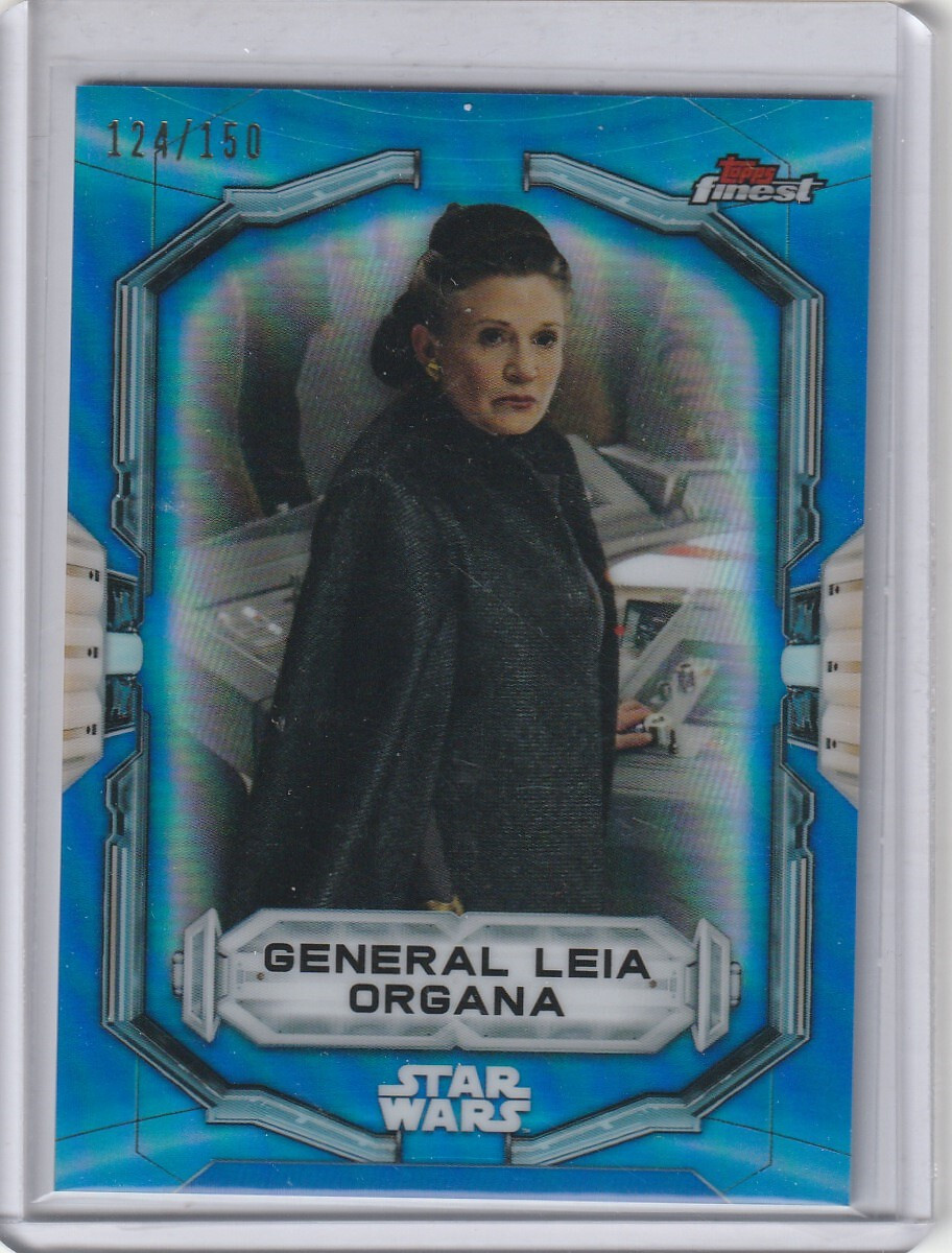 2022 TOPPS FINEST STAR WARS GENERAL LEIA ORGANA #60 BLUE REFRACTOR