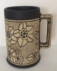 WELLER AMERICAN ART POTTERY BURNTWOOD CLAYWOOD ABSTRACT FLOWERS MUG CUP