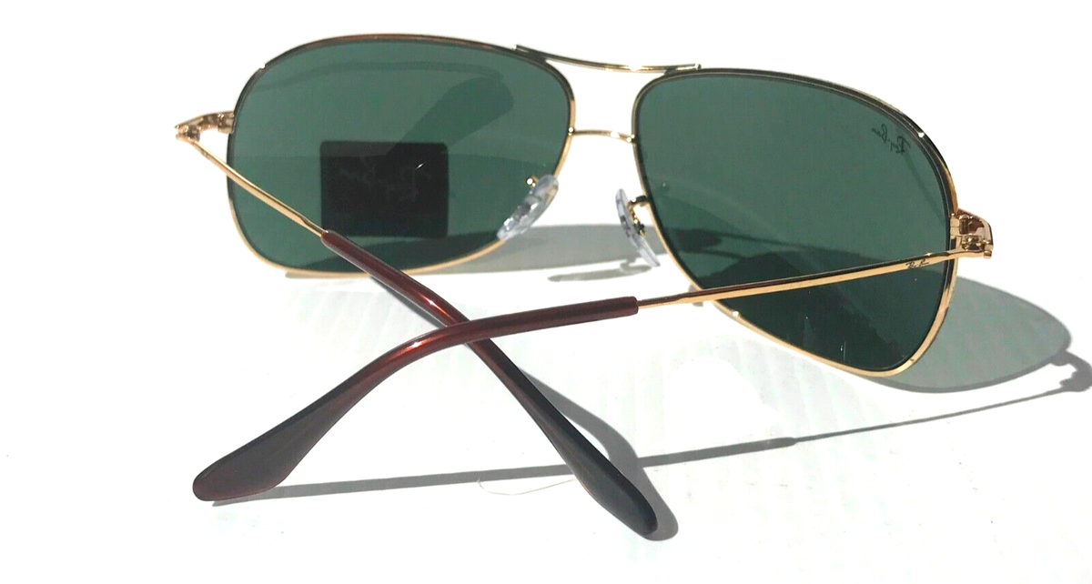 NEW Ray Ban Arista GOLD 64mm Aviator w Dark Green lens Sunglass