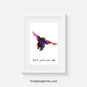 dumbo print poster disney quote wall art picture gift don t just soar ebay