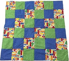 Handmade Crib Baby Quilt Patchwork Toddler Daycare Pre-K Red Green Blue Numbers